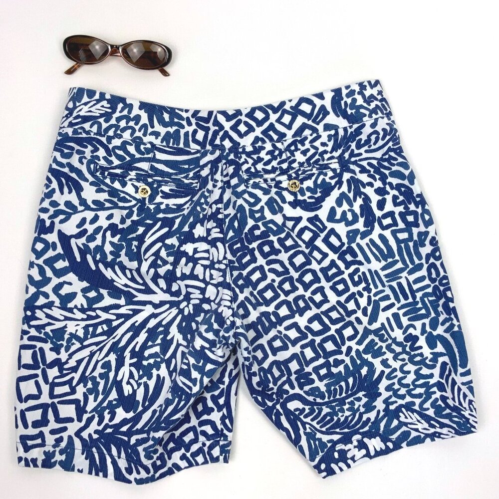Lilly Pulitzer Chipper Short Home Slice Indigo Sz 8 - Picture 10 of 16